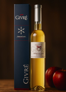 Fles ijscider Givré 375ml uit Quebec, gouden appelwijn met fluweelzachte structuur