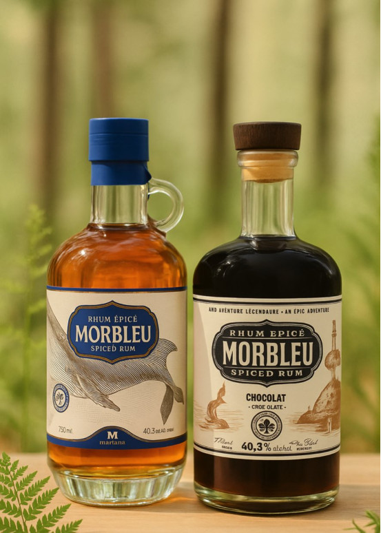 Dúo de rones Morbleu especiado y chocolate de Distillerie Mariana, dos licores de Quebec