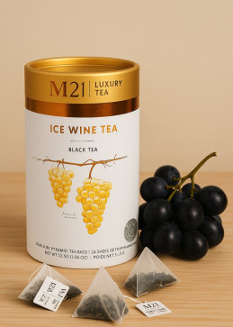 Caja té negro al vino de hielo Canadá, gourmet infusión con sabores vinícolas únicos