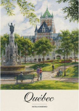 Decoratieve poster Château Frontenac in Quebec, historisch monument - muurdecoratie