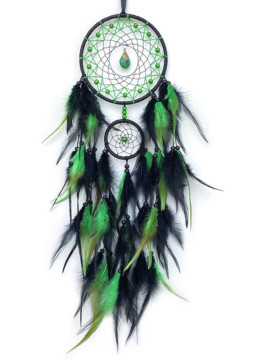 Atrapasueños artesanal gran formato 70x15 cm con plumas, decoración nativa americana hecho mano