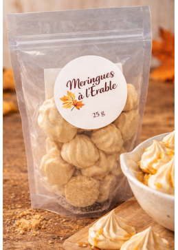 Ahornmeringue uit Canada, luchtige krokante zoetigheid authentieke pure ahornsiroopsmaak
