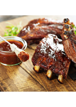 Etiqueta detallada salsa BBQ arce - información del producto ingredientes jarabe de arce artesanal canadiense