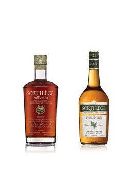Dúo Sortilège: botellas L'Original y Prestige juntas, dos versiones del whisky de arce