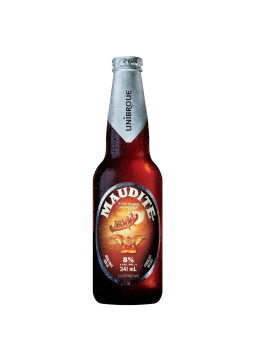 1 bottle of Maudite unibroue canadian beer