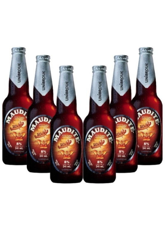 6 bottles of unibroue canada cursed beer