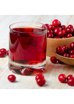 Glas Cranberry mit Wasser