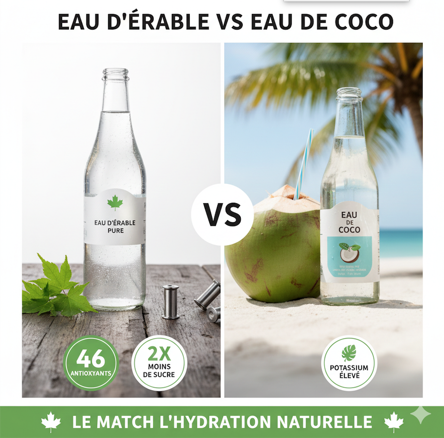 Match eau d'érable vs eau de coco