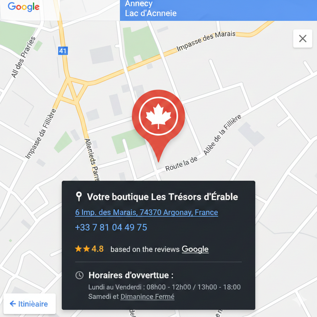 carte tresors d'érable boutique