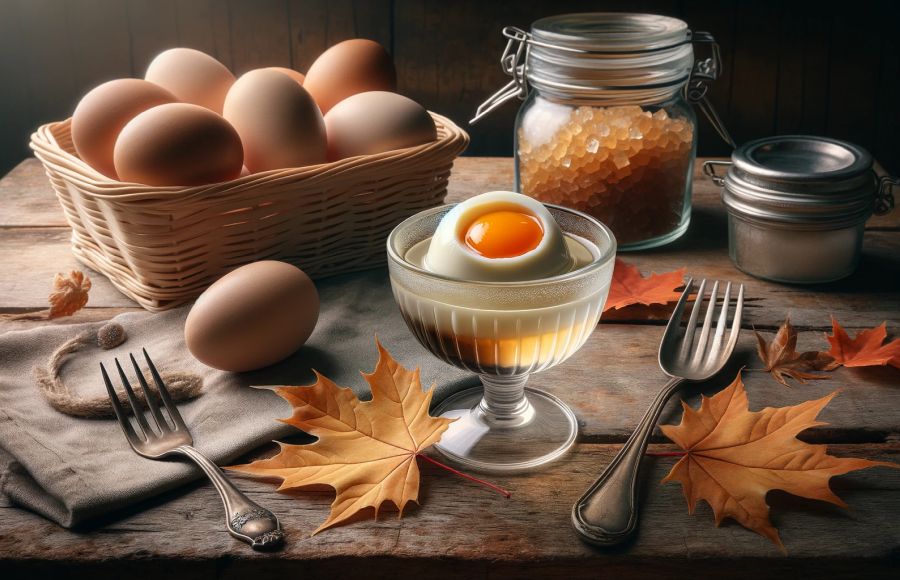 recette Œufs en gelée, chantilly et sirop d'érable