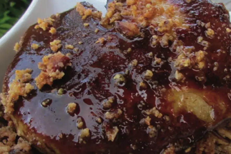 Crumble au foie gras, pommes-érable
