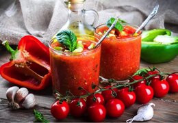 Gazpacho van tomaat en esdoorn