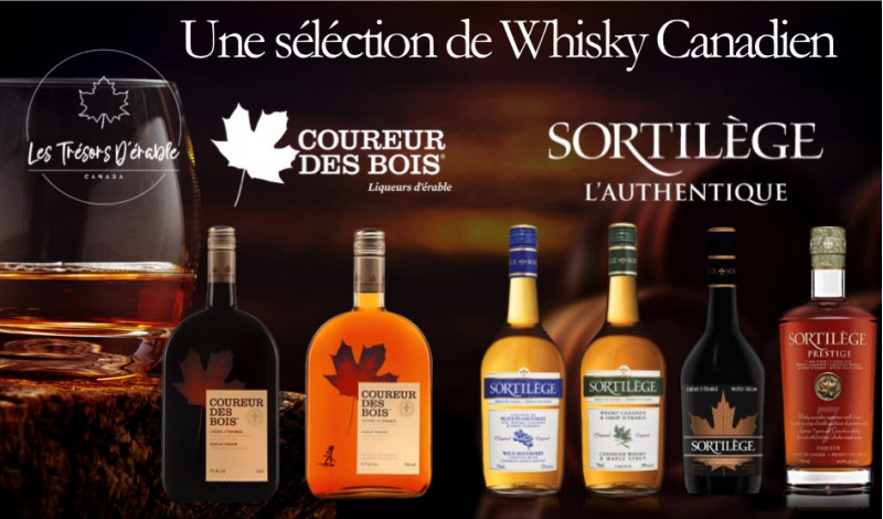 Ein komplettes Sortiment an Whisky mit Ahornsirup - Sortilège - Coureur des Bois